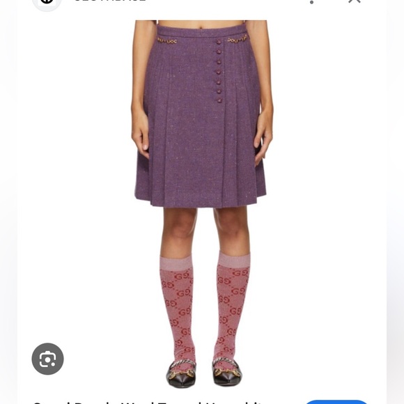 Gucci Purple Wool Tweed Horsebits Skirt - Picture 11 of 11